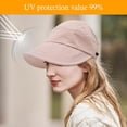 thumbnail image 4 of Sunscreen Baseball Hat, UV Protection Hiking Fishing Hats Wide Brim Cap Adjustable Ponytail Cap for Golf Beach, Beige, 4 of 9
