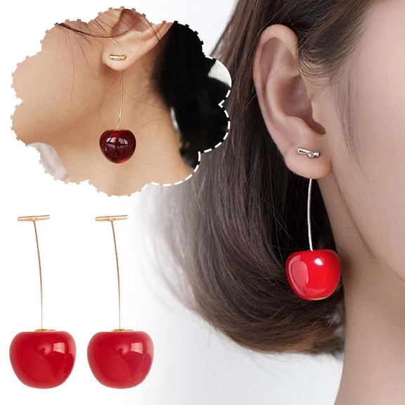 FurNest Sweet Resin Dangle Ear Stud Women Fruit Drop Earrings Jewelry