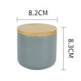 thumbnail image 2 of Ceramic Food Storage Jar, Stackable Kitchen Canisters, Containers with Airtight Seal Wooden Lid for Serving Ground Coffee, Tea, Sugar, Salt and More,grey，G187085, 2 of 5