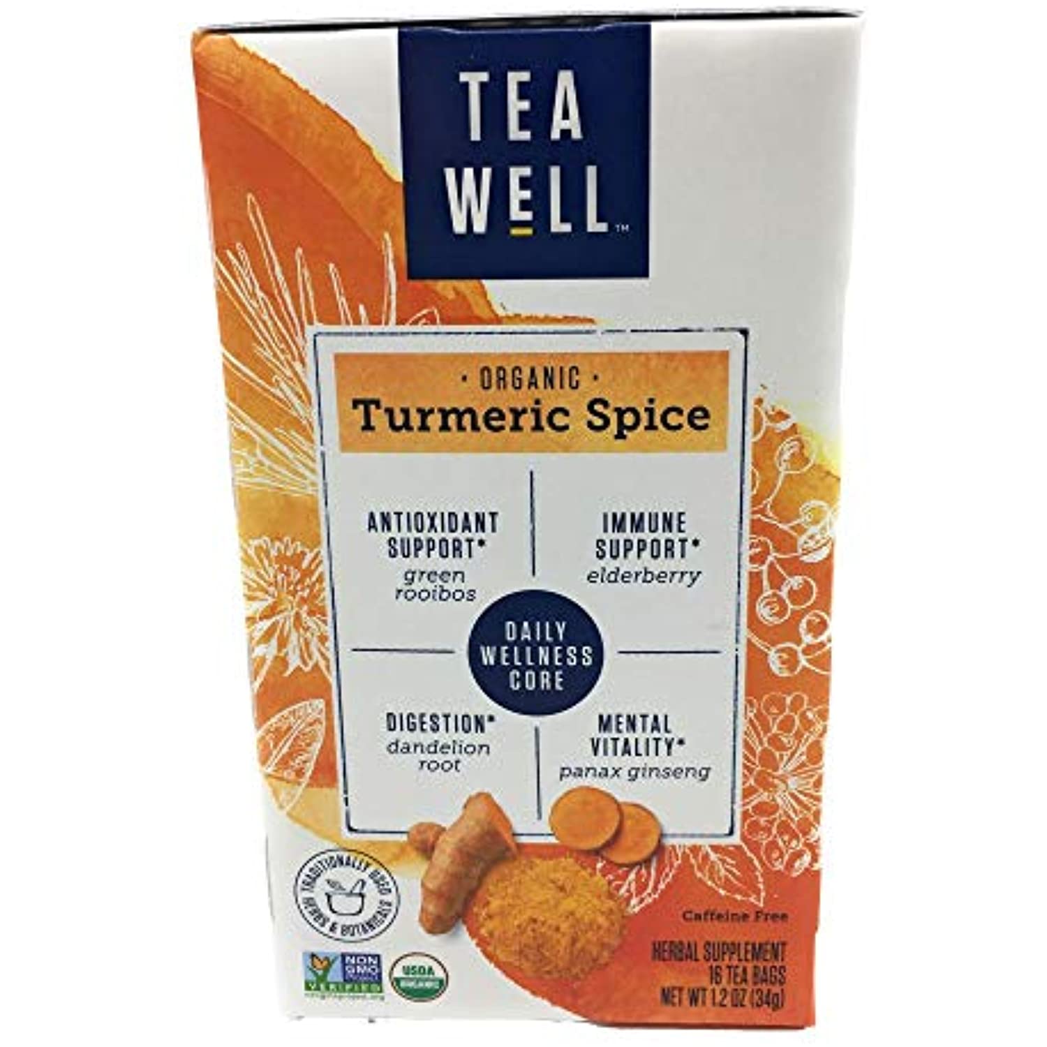 Celestial Seasonings, Organic Turmeric Spice Tea, 16 Count