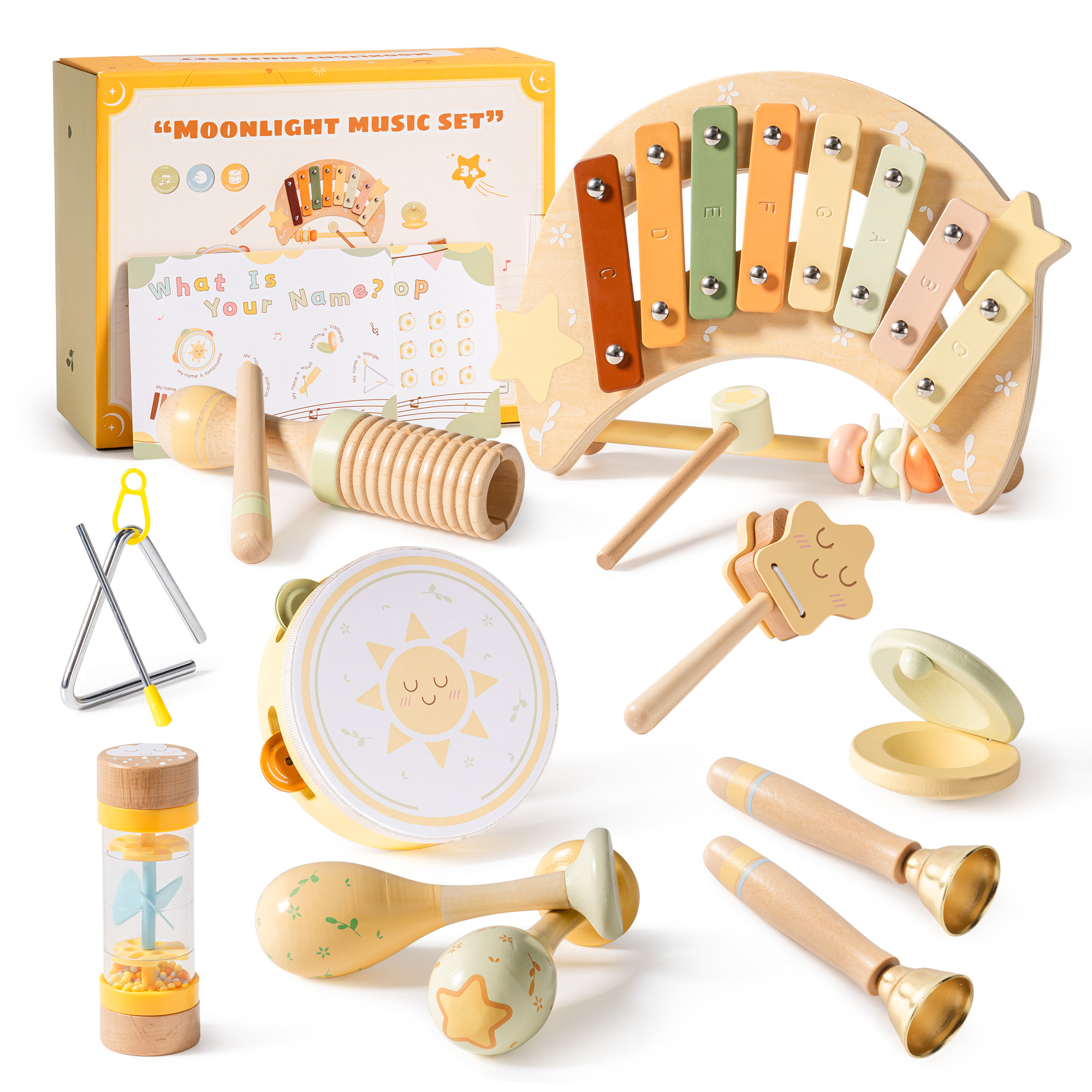 Robud Kids Drum Set for Toddlers Baby Music Instruments 7 in 1 Montessori Preschool Musical Toys, Drum, Xylophone, Tambourine, Birthday Gift for Kids Ages 1-6