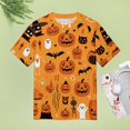 thumbnail image 4 of Halloween Ghosts Horror Pumpkin T Shirts Basic T-Shirt Short Sleeve Ladies Tee Shirt Summer Graphic Clothing, 4 of 6