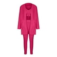 thumbnail image 5 of BONIXOOM Matching Pajamas For Couples Christmas Pajamas Women Loungewear None Long Sleeve Solid Sleepwear Sets Hot Pink S, 5 of 8