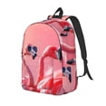 thumbnail image 1 of Saiise Flamants Roses Cool Imprimé Scène Sac à Dos pour Ordinateur Portable - Bretelles Réglables, Résistant à l'Eau, Grande Capacité, Design Élégant, Unisexe pour École, Bureau, Voyage-Petit, 1 of 5