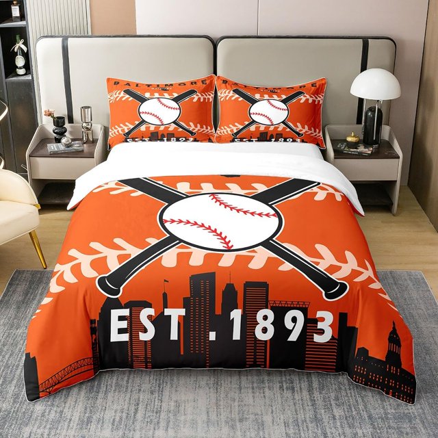 Baseball 100% Algodón Natural Funda Nórdica para Niños Hombres,King Baseball City