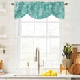 thumbnail image 4 of Sea Stars Tie Up Valances Curtain, Adjustable Kitchen Retro Corals Shells Sea Stars Mint Green Valances for Windows Decor, Rod Pocket Short Curtains Set for Bedroom/Bathroom, 54"x18", 4 of 9