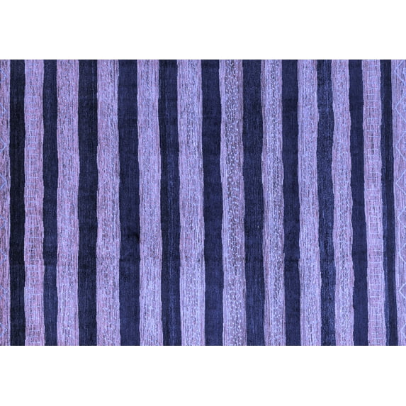 Ahgly Company Machine Washable Indoor Rectangle Oriental Blue Modern Area Rugs, 2' x 5'