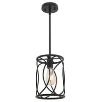 Melucee 1-Light Matte Black Farmhouse Pendant Light Fixtures, Industrial Kitchen Island Light