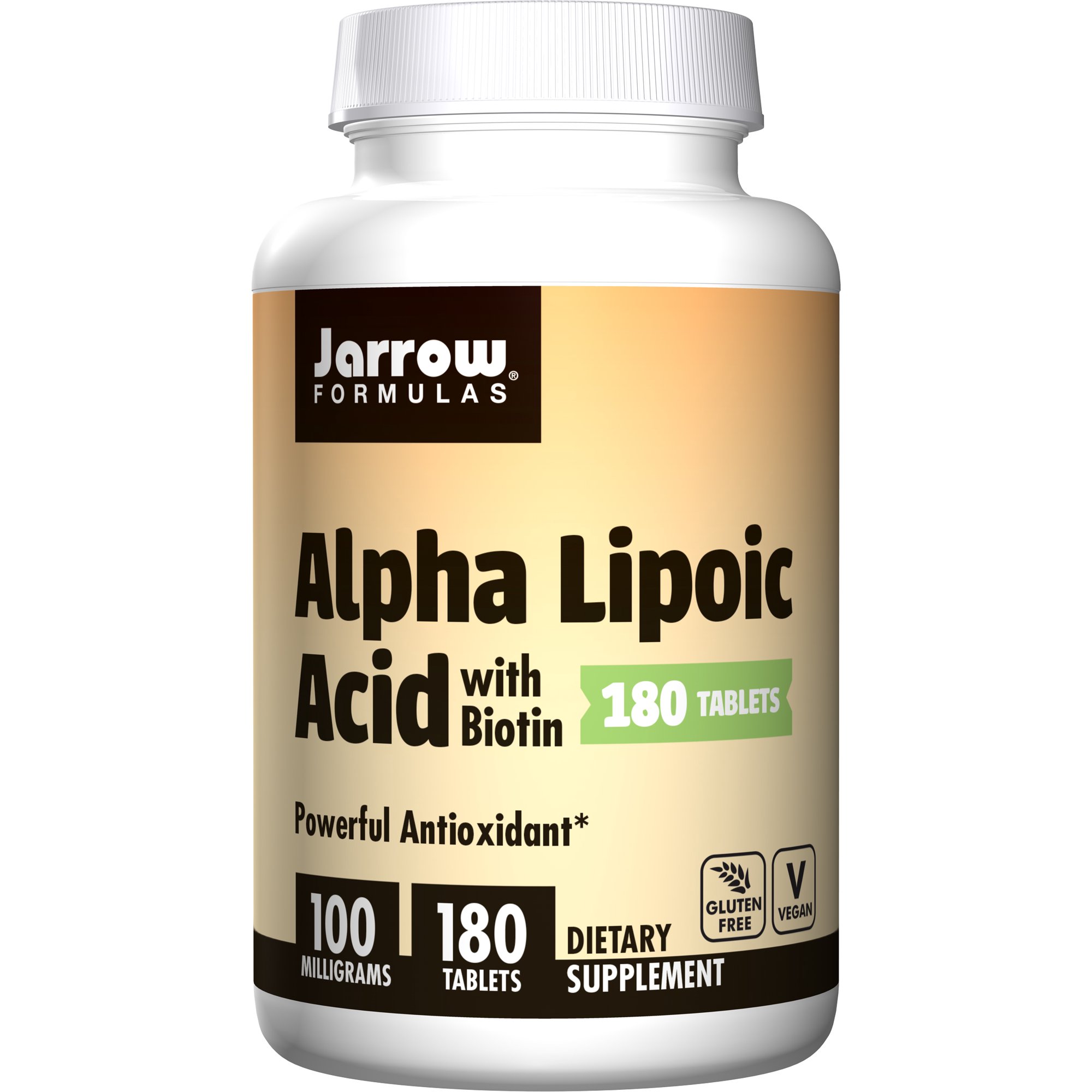 Jarrow Formulas Alpha Lipoic Acid, Supports Energy, Vision, Liver, Cardiovascular Health, 100 mg, 180 Easy-Solv Tabs