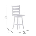thumbnail image 5 of Taylor & Logan Ladderback Wooden Swivel Counter Stool with Footrest White Wash, 5 of 5