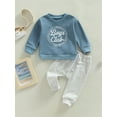 thumbnail image 2 of Bagilaanoe 2Pcs Toddler Baby Boy Long Pants Set Letter Print Long Sleeve Sweatshirt Pullover Tops+ Trousers 6M 12M 18M 24M 3T Kids Casual Sweatsuit, 2 of 9