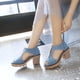 thumbnail image 1 of Tamaño de zapatos de mujer de tacón alto de microfibra de cuero artificial y mezclilla de moda 35-43 Wmkox8yii  hfjk2522, 1 of 9