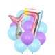 thumbnail image 1 of Juego de 12 globos de cola de sirena TOMSHOO Número 7, 1 of 7