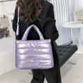 thumbnail image 6 of Vikakiooze 2023 Promotion on sale, Women's Tote Bag Large Shoulder Bag,Tote Padded Winter Handbag Space Tote Bag Feather Shoulder Bag Shopping, 6 of 6