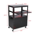 thumbnail image 4 of Garvee Mobile Media Utility Cart with Locking Cabinet, Height Adjustable Rolling Computer Cart with 3 Outlets & Pullout Keyboard Tray, Perfect for Home or Office, 4 of 7