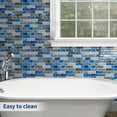 thumbnail image 2 of DEWOO Blue Peel and Stick Tile Backsplash, 3D Adhesive Peel and Stick Tile Backsplash for Kitchen, Bathroom, Wall Tile, 10-Sheet (12"x 12"), 2 of 9
