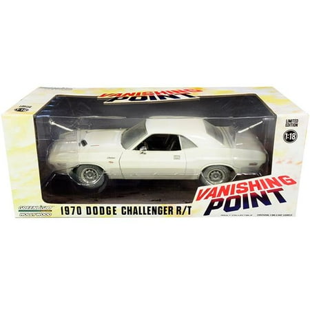 Greenlight 13582 1-18 Scale 1970 Dodge Challenger R & T White Vanishing  Point 1971 Movie Diecast Model Car