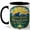 Black, variant on Sunshine Mountains Peace Coffee Mug, Stained Glass Nature Mug, Outdoor Hiking Birthday Christmas Gift, Mountain Lake Pine Forest Sun Art, 11 oz White Ceramic Coffee Cup for Tea