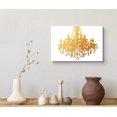 thumbnail image 3 of wall26 Canvas Print Wall Art Golden Chandelier Silhouette on White Background Decorative Lights Digital Art Modern Art Chic Relax/Calm Multicolor for Living Room, Bedroom, Office - 16"x24", 3 of 5