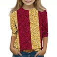 thumbnail image 1 of Tauxra Carnaval Imprimé 3/4 Manches Col Rond Haut pour Adultes, Chemise en Polyester Doux avec Tissu Respirant et Extensible, pour Tenue Décontractée, Usage Domestique et Rassemblements Sociaux, 1 of 5