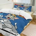thumbnail image 6 of Tom Cat Jerry Duvet Cover Set Cartoon Print Bedding Set 3pcs for Kids Boys Teens Room Decor Comforter Cover Butterfly Moth Quilt Cover with 2 Pillowcases 79"×90", 6 of 8
