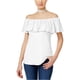 thumbnail image 2 of Ultra Flirt Blusa con parte superior de kimono convertible de tres vías para mujer, blanco, extragrande Ultra Flirt parte superior del kimono, 2 of 2