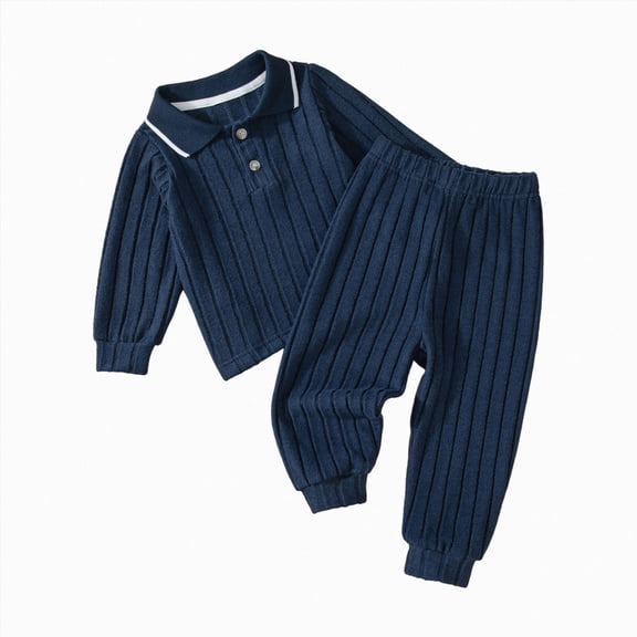 Wonitaaizi Toddler Baby Boy Clothes Sweatshirt Long Sleeve Sweatsuit 2Pcs Pant Set Fall Winter Outfits (5-6 Years,Navy)