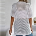 thumbnail image 7 of Diufon Short Sleeve Cardigans for Women Casual Solid Color Breathable Tops Hollow-Out Blouse, 7 of 7
