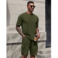 thumbnail image 3 of COOFANDY Mens Short Sets 2 Piece Outfits Summer Casual T Shirts and Shorts Set with Cargo Pockets Athletic Tracksuit, 3 of 6
