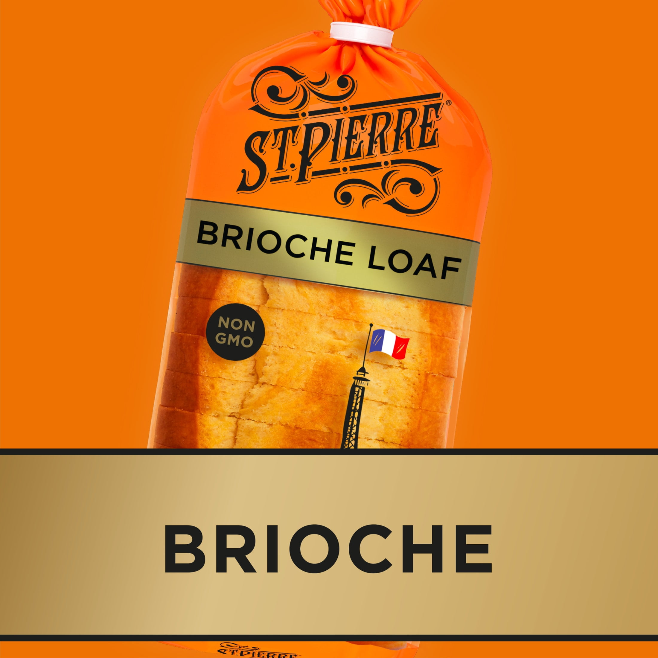 St Pierre Brioche Loaf, 17.6 oz, Pre-sliced Bread Loaf, Bag
