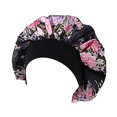 thumbnail image 3 of Gorro de satén suave para dormir de noche para mujer, banda ancha elástica, cubierta para la pérdida de cabello, envoltura para la cabeza, gorro de satén para belleza, gorro de quimio para el cuidado, 3 of 4