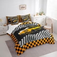 thumbnail image 3 of Homewish Racing Car Twin Bedding Sets 7-Piece for Teens Boys Girls,Extreme Sport Bedding Comforter Set Microfiber,Geometric Buffalo Plaid Breathable Sheet Sets,Microfiber Bedroom Decor,Reversible, 3 of 8