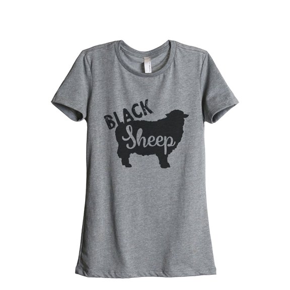 Thread Tank Black Sheep Women's Relaxed Crewneck T-Shirt Tee Heather Grey Small