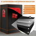 thumbnail image 6 of FICISOG Upgraded Portable Sauna, Portable Sauna Tent for Home with 3L & 1200W Steamer and Folding Chair, Extra Large Size 2-Person Home SPA Steam Sauna Box with Remote Control, 9 Levels Heating, 6 of 9