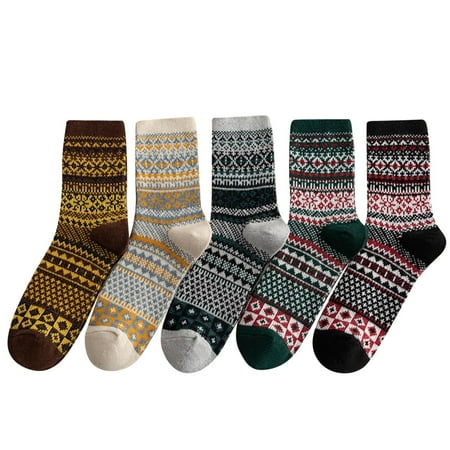 

Heiheiup Mens Thick Wool Socks Warm Winter Sailor Socks 5 Pairs Multicolor Stilettos for Please