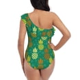 thumbnail image 6 of Yiaed Pineapples1 Print Women One Piece Swimsuits Tummy Control One Shoulder Bathing Suits Pattern Ruffle Swimwear-XX-Large, 6 of 8