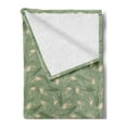 thumbnail image 2 of Flower Soft Flannel Fleece Blanket, Calla Flowers with Fresh Green Leaves Ornamental Arrangement Summer Foliage, Cozy Plush for Indoor and Outdoor Use, 70" x 90", Cream Reseda Green, by Ambesonne, 2 of 5