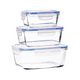 thumbnail image 1 of Set 3 Contenedores de Vidrio Rectangular Borgonovo 1500 ml. Borgonovo SuperBlock, 1 of 3