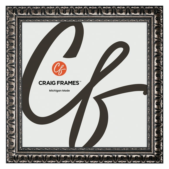 Craig Frames Bravado, 17x17 Picture Frame, Antique Silver