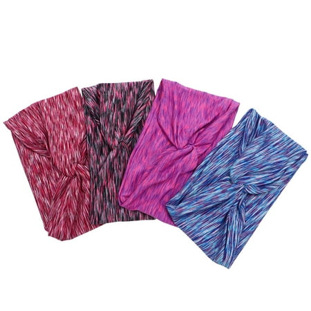 LABSERRON 4Pcs Elastic Sweat Band Polyester Quick-dry for Sports and Fitness Activities