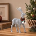 thumbnail image 5 of JeashCHAT Glitter Christmas Reindeer Figurines, Reindeer Sculpture with Knitted Scarf, Standing Deer Statues Tabletop Ornaments Christmas Decorations for Table Shelf Office Home Decor, 5 of 6