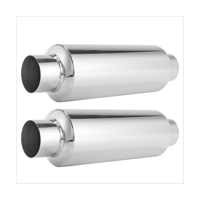 2 Pcs Silencieux d'Échappement de Voiture Admission 2,5 Pouces Acier Inoxydable Résonateur Universel 12 Pouces Long Silencieux de Performance