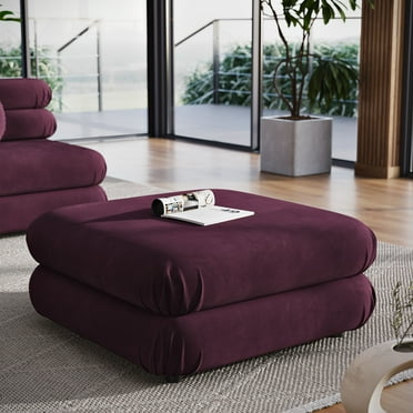 Modway Jubilee Modular Performance Velvet Ottoman in Mulberry