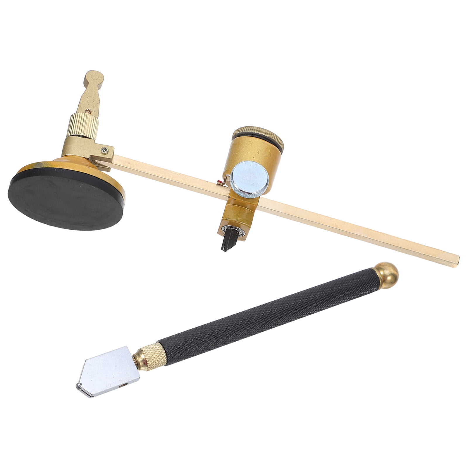 1 Set Circle Cutter For Glass: 40cm Compass Glass Cutting Tool & Engraving Pen - Suction Cup And Round Knob Handle Design For Precise Cutting And Measuring