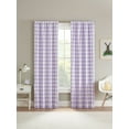 thumbnail image 5 of Your Zone Gingham Plaid Blackout Curtain Panel Pair, Set of 2, Lilac, 37" W x 84" L, 5 of 7