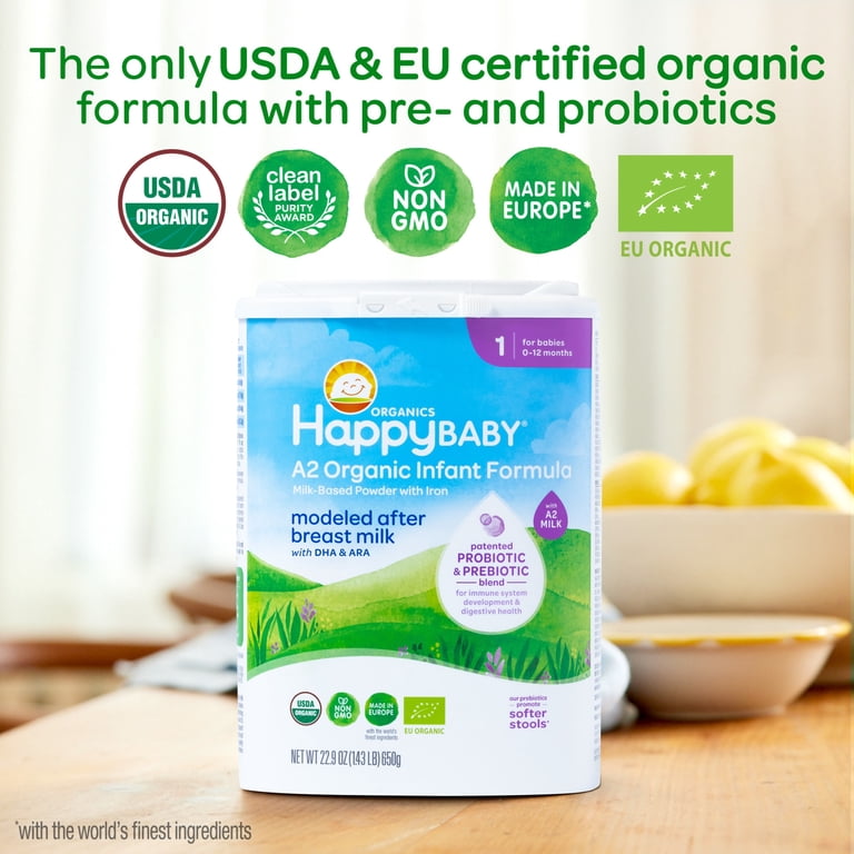 Free Shipping! Happy Baby A2 Organic Infant Formula 22.9 oz Shelf