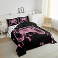 thumbnail image 3 of jejeloiu 3D Console Gamer Bedding Comforter Set,Modern Video Game Twin Comforter Sets,Pink Black Bedding Set For Boy,Super Cozy Room Decor Reversible,2pcs, 3 of 8