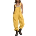 thumbnail image 2 of MLCDZ Women Dressy Jumpsuits Cotton Linen Square Neck Sleeveless Overalls Adjustable Strap Bib Overalls Baggy Summer Romper with Pockets, 2 of 7