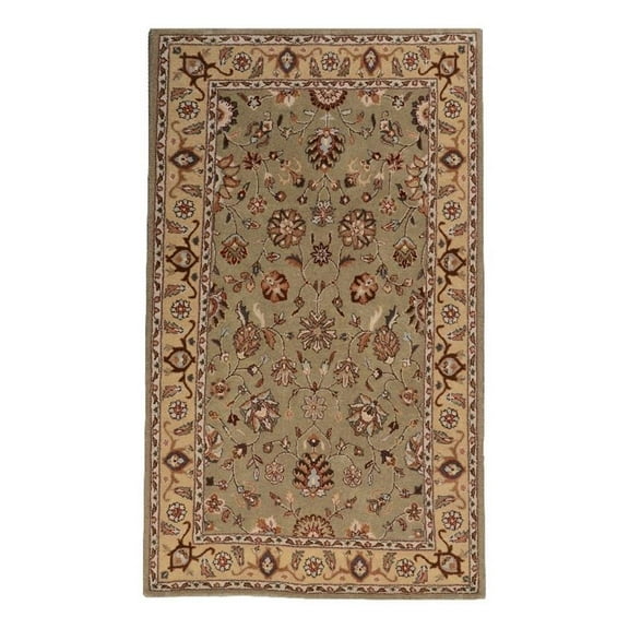 Jasmine 03 8X11 Green Handtufted Wool Area Rug