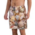thumbnail image 2 of Bixox Men's Colorful Seashells printing Casual Classic Fit Short Summer Beach Shorts, 2 of 6